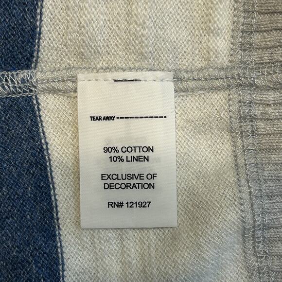 Johnnie O Conner Lightweight Sweater Blue Colorblock Cotton Linen Preppy Sz M - Picture 5 of 5